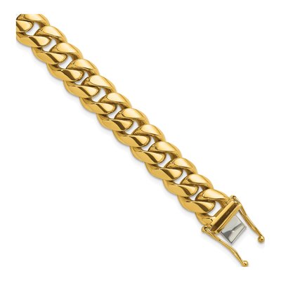 14K Yellow Gold 12.6mm Curb Chain Anklet