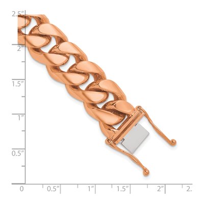 14K Rose Gold 15.4mm Curb Chain Anklet – view 5