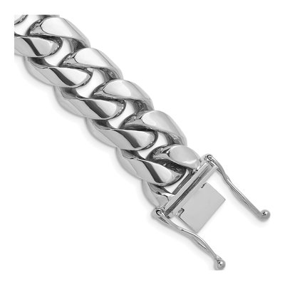 14K White Gold 15.4mm Curb Chain