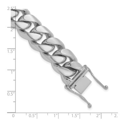 14K White Gold 15.4mm Curb Chain Bracelet – view 5