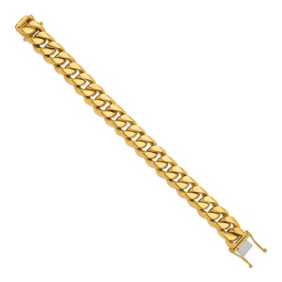 14K Yellow Gold 15.4mm Curb Chain Bracelet – view 3