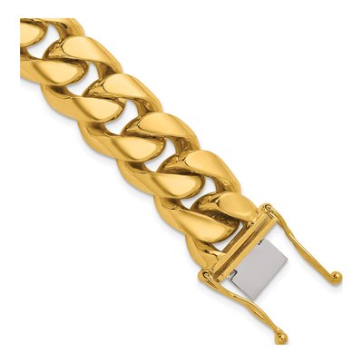 14K Yellow Gold 15.4mm Curb Chain Bracelet