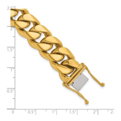 14K Yellow Gold 15.4mm 9-Inch Curb Chain Anklet – view 3