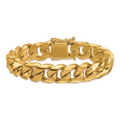 14K Yellow Gold 15.4mm 9-Inch Curb Chain Anklet – view 4