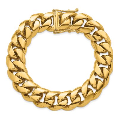 14K Yellow Gold 15.4mm 9-Inch Curb Chain Anklet – view 5