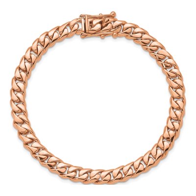 14K Rose Gold 7mm Curb Chain Bracelet – view 4