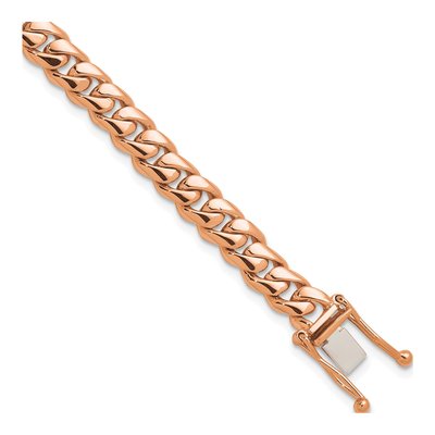 14K Rose Gold 7mm Curb Chain Bracelet