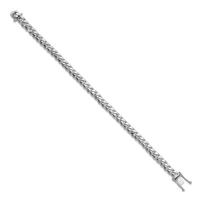 14K White Gold 7mm Curb Chain Bracelet – view 2