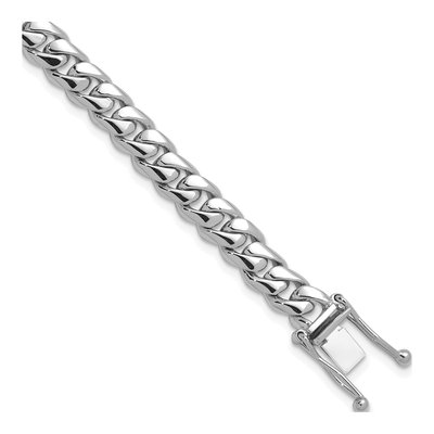 14K White Gold 7mm Curb Chain Bracelet