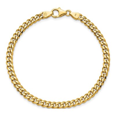 14K Yellow Gold 7mm Curb Chain Bracelet – view 6