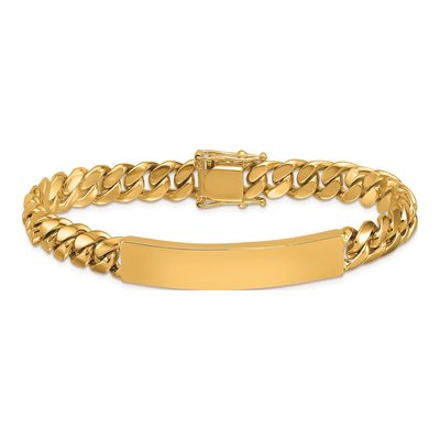 14K Yellow Gold Curb ID Bracelet – view 4