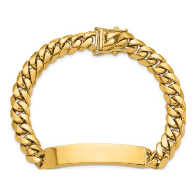 14K Yellow Gold Curb ID Bracelet – view 5