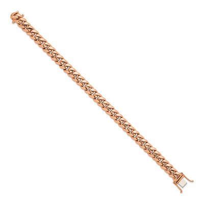 14K Rose Gold 9.2mm Curb Chain Bracelet – view 2