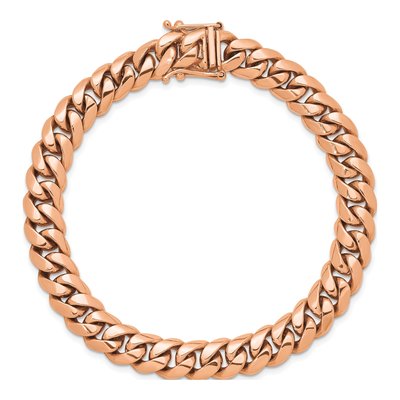 14K Rose Gold 9.2mm Curb Chain Bracelet – view 4