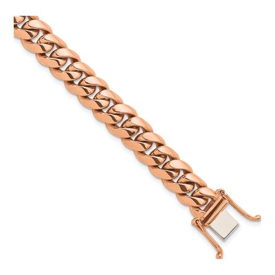 14K Rose Gold 9.2mm Curb Chain Bracelet
