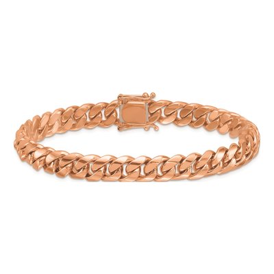 14K Rose Gold 9.2mm Curb Chain Anklet – view 3