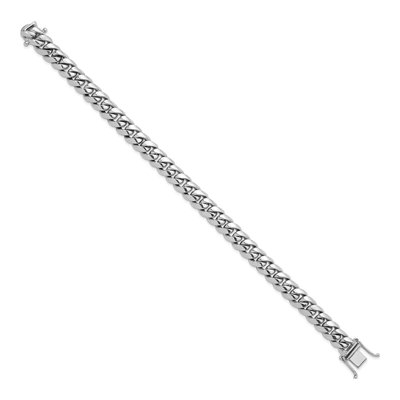 14K White Gold 9.2mm Curb Chain Bracelet – view 2