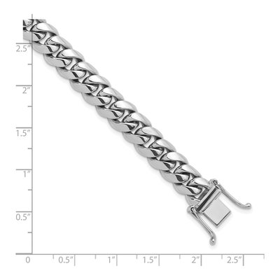 14K White Gold 9.2mm Curb Chain Bracelet – view 5