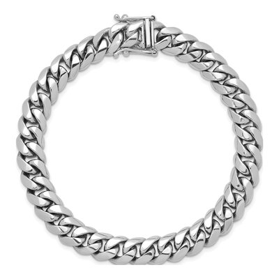 14K White Gold 9.2mm Curb Chain Anklet – view 4