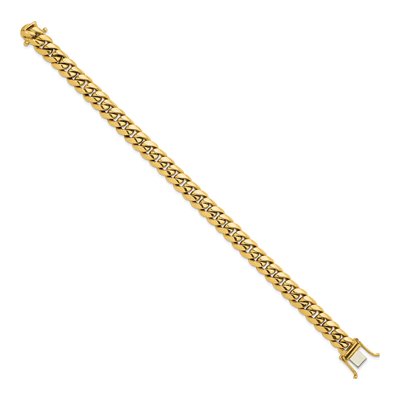 14K Yellow Gold 9.2mm Curb Chain Anklet – view 2