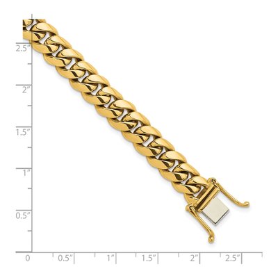 14K Yellow Gold 9.2mm Curb Chain Anklet – view 3
