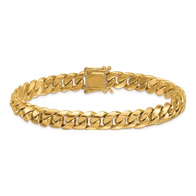 14K Yellow Gold 9.2mm Curb Chain Anklet – view 4