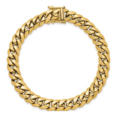 14K Yellow Gold 9.2mm Curb Chain Anklet – view 5