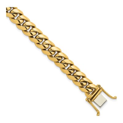 14K Yellow Gold 9.2mm Curb Chain Anklet