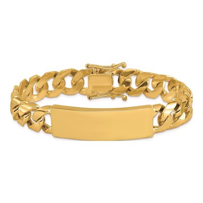 14K Yellow Gold Curb ID Bracelet – view 4