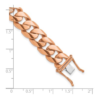 14K Rose Gold 13.2mm Curb Chain Bracelet – view 5