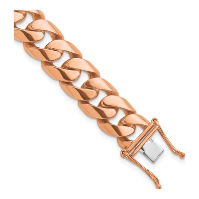 14K Rose Gold 13.2mm Curb Chain Bracelet