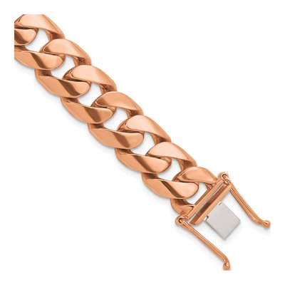 14K Rose Gold 13.2mm Curb Chain Anklet