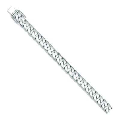 14K White Gold 13.2mm Curb Chain Bracelet – view 2