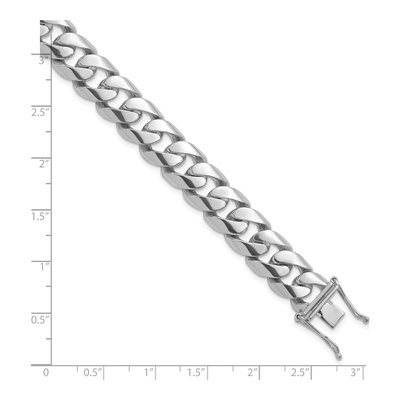 14K White Gold 13.2mm Curb Chain Bracelet – view 3