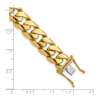 14K Yellow Gold 13.2mm Curb Chain Bracelet – view 4