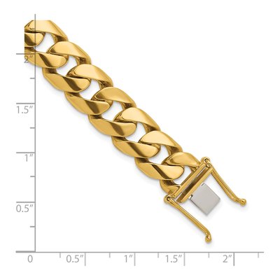 14K Yellow Gold 13.2mm Curb Chain Anklet – view 4