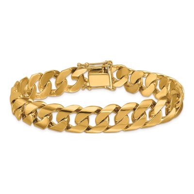 14K Yellow Gold 13.2mm Curb Chain Anklet – view 5