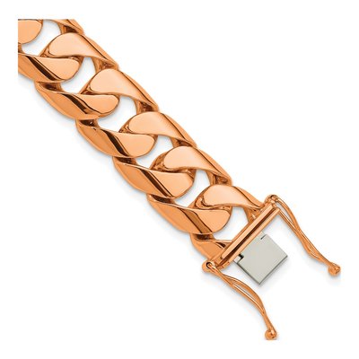 14K Rose Gold 15.7mm Curb Chain Bracelet