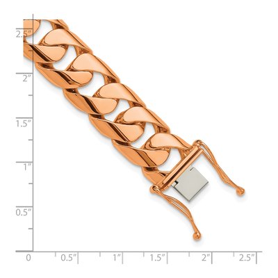14K Rose Gold 15.7mm Curb Chain Anklet – view 5