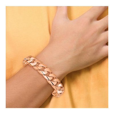 14K Rose Gold 15.7mm Curb Chain Anklet – view 6