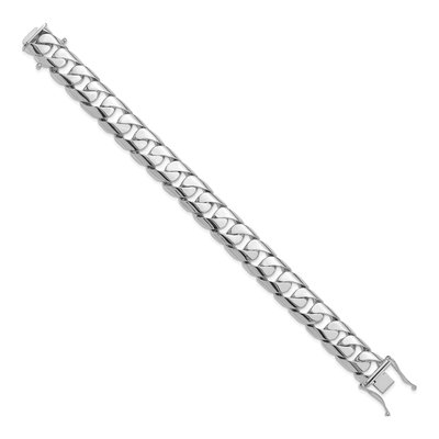 14K White Gold 15.7mm Curb Chain Bracelet – view 2