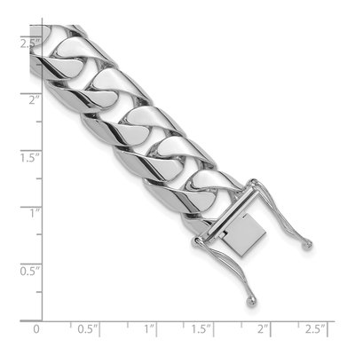 14K White Gold 15.7mm Curb Chain Bracelet – view 5