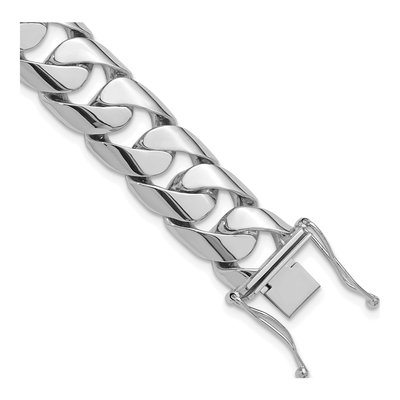 14K White Gold 15.7mm Curb Chain Bracelet