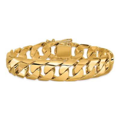 14K Yellow Gold 15.7mm Curb Chain Bracelet – view 4