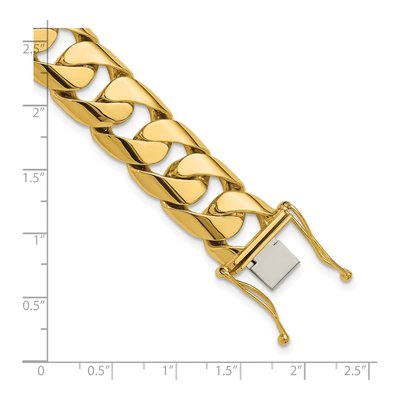 14K Yellow Gold 15.7mm Curb Chain Anklet – view 3