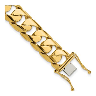 14K Yellow Gold 15.7mm Curb Chain Anklet