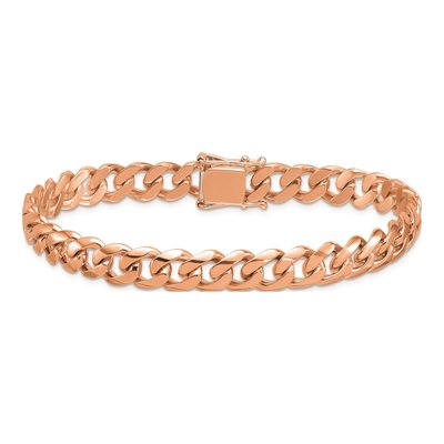 14K Rose Gold 8.5mm Curb Chain Bracelet – view 3