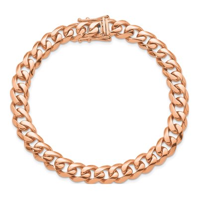 14K Rose Gold 8.5mm Curb Chain Bracelet – view 4