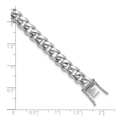 14K White Gold 8.5mm Curb Chain Bracelet – view 5