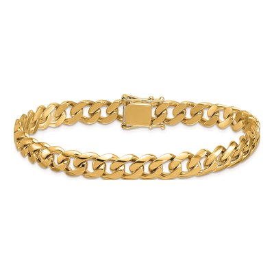 14K Yellow Gold 8.5mm Curb Chain Bracelet – view 4